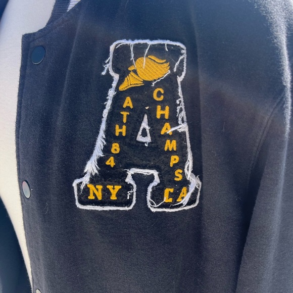 American Rag Black and White Varsity Jacket - Picture 2 of 6